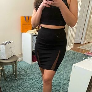 GUESS Pencil Skirt with Mesh Panels